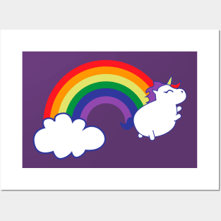 Rainbow unicorn Posters and Art